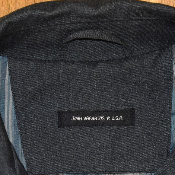 John Varvatos Gray Double Breasted Lined Pea Coat Sz 40R - Picture 6 of 9